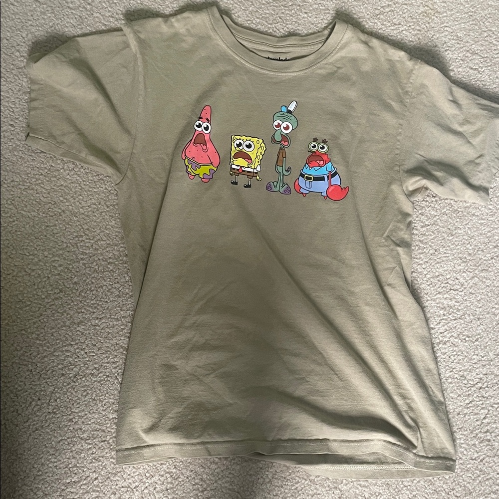 Nickelodeon Beige T-Shirt with Cartoon Characters